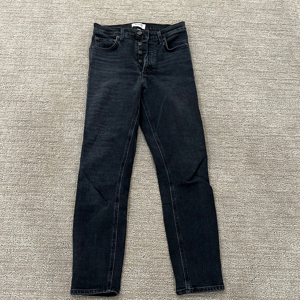 Agolde washed black skinny jeans